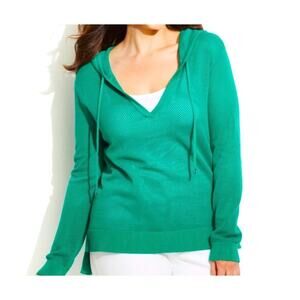 Michael Kors Green Mesh/Open Knit Sweater/Hoodie Size XS